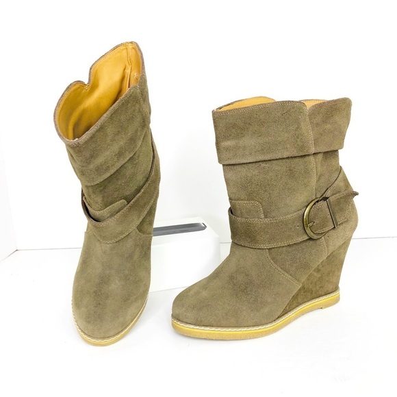 KELSI Dagger suede wedge ankle boots - Picture 1 of 13